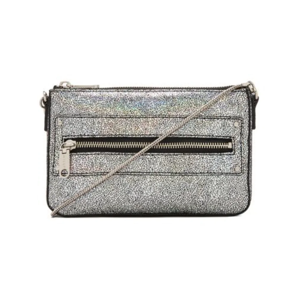 Milly Delano Metallic Crossbody Purse Silver - Picture 1 of 7